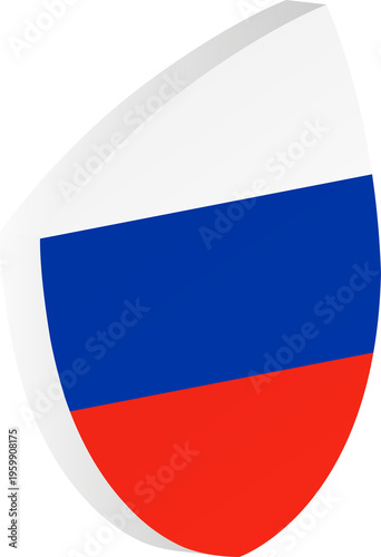 3D Russia Flag Shield in Isometric Rugby Ball Shape Free Download 3D Russia Flag Shield in Isometric Rugby Ball Shape - GFXLoad