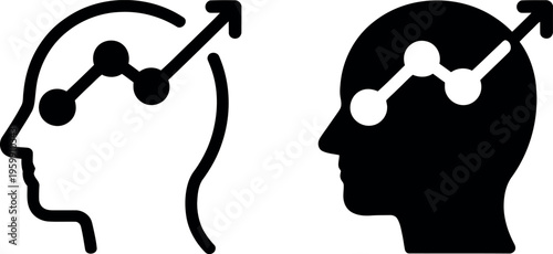 Contrast between human and artificial intelligence thought processes depicted through brain imagery