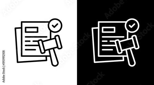 Legal Document White Icon Set Design