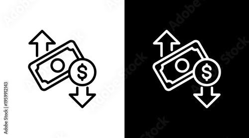 Economic Inflation White Icon Set Design