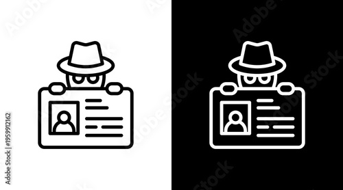 Identity Theft White Icon Set Design