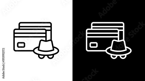 Credit Card Fraud White Icon Set Design