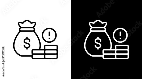 Financial Risk White Icon Set Design