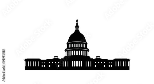 United states capitol building in washington dc a striking silhouette