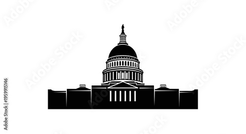 Dramatic black silhouette of the us capitol building washington dc silhouette