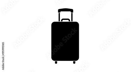 Simple black suitcase icon on white background minimalist travel representation silhouette