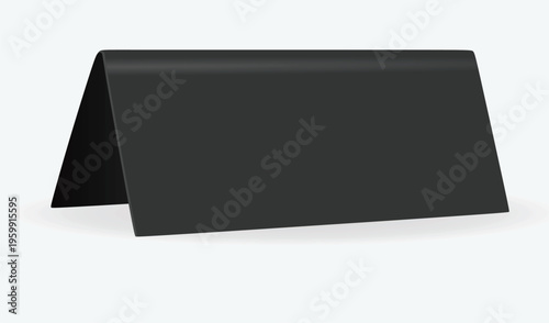 Blank grey table name card. vector illustration