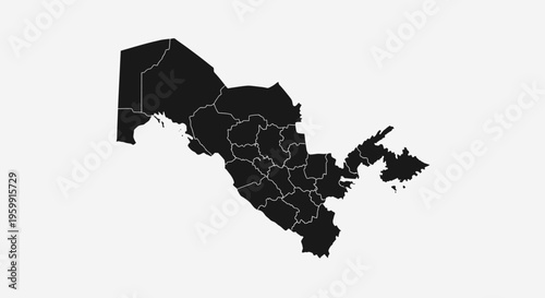 Uzbekistan Map Silhouette - Vector Illustration