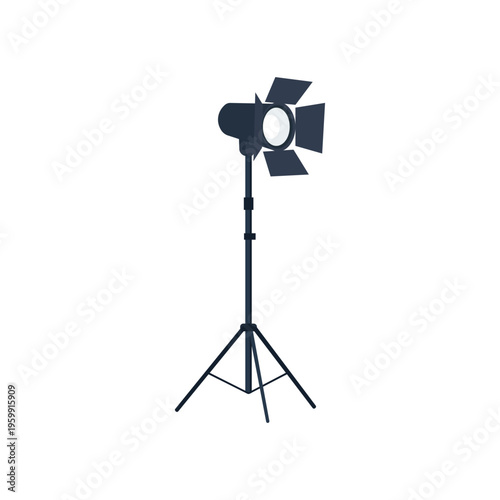 Studio Strobe Light with Barn Doors on a Stand, Professional Photography Equipment