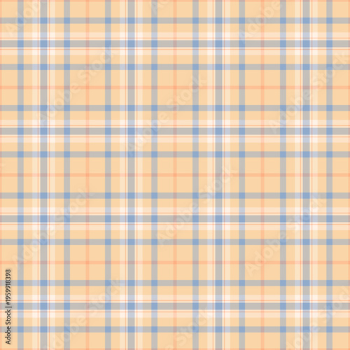 Popular textile tartan fabric, bisque pattern seamless vector. Manufacturing check texture background plaid in orange and bisque colors.