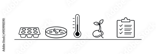 Seed viability testing and germination rate evaluation for quality assurance and planting decision support in agricultural production, seed sample tray, petri dish, sprouting seeds