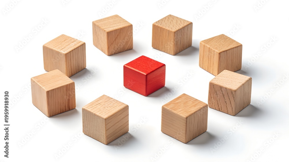 Fototapeta premium Wooden blocks isolated on a white background