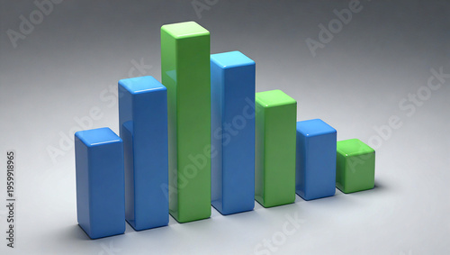 Isometric 3D bar chart on a white surface, bars rising from left to right; bars in shades of blue and green; ambient studio lighting, sharp focus Free Download Isometric 3D bar chart on a white surface, bars rising from left to right; bars in shades of blue and green; ambient studio lighting, sharp focus - GFXLoad