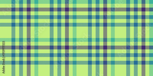 Vivid background seamless fabric, post pattern vector textile. Christmas plaid texture check tartan in green and cyan colors.