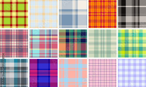 Plaid pack designed for licensing projects. Market-ready tartan styles suit apparel, accessories, and digital mockups. Vector files stay flexible.