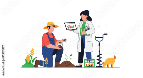 Smart Agriculture Collaboration: Farmer and Scientist Leverage Technology for Optimized Crop Yield, Soil Health, and Sustainable Farming Practices