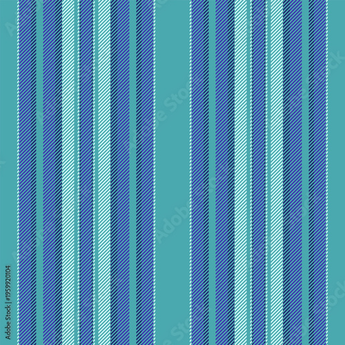 Fodel lines seamless vector, us background pattern textile. Tolf fabric stripe texture vertical in cyan and indigo colors.