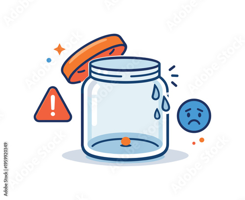 Scarcity mindset and fear of not having enough resources in financial or personal context, a nearly empty container with a small remaining dot inside symbolizing limited supply and