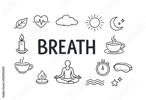Mindful breathing and relaxation wellness routine focused on reducing tension, restoring focus and maintaining emotional balance through simple calming practices integrated into