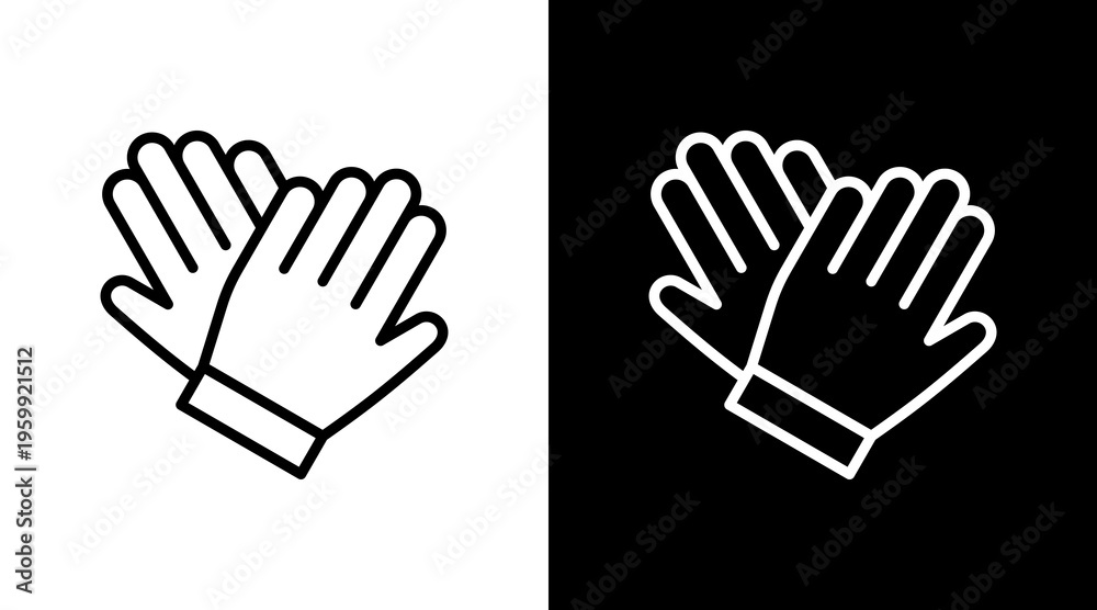 Fototapeta premium Work Gloves White Icon Set Design