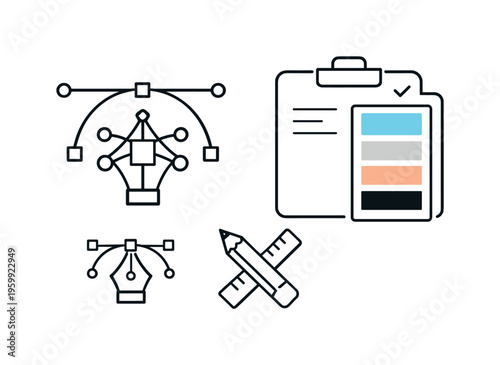 Vector illustration refinement process aimed at enhancing modern graphic outputs with controlled tonal blending and structured composition decisions, a compact anchor point node