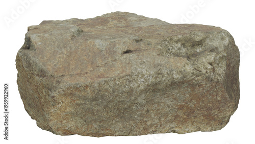 Granite rock in yellowish brown color with 3d appearance placed on a flat surface