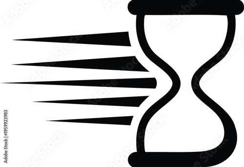 Speed hourglass with motion lines and transparent background for design and web