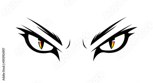 Angry Eyes Close Up Face.