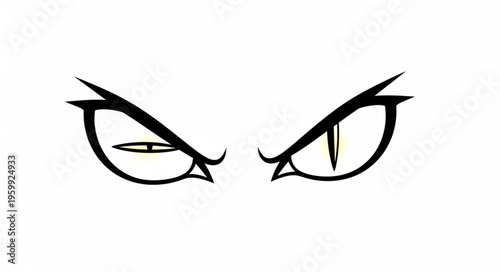 Angry Eyes Anime Style Drawing.