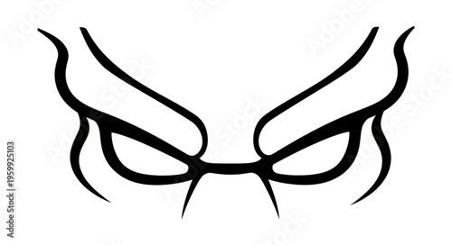 Angry Eyes Face Tattoo Design.