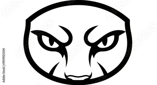 Angry face cartoon character emoji.