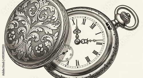 Antique Pocket Watch Open.