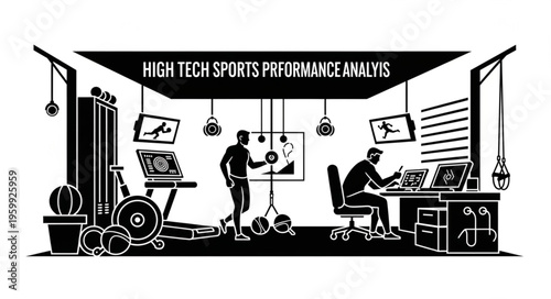 High-Tech Sports Performance Analysis - Athletes Undergoing Scientific Evaluation.