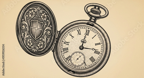 Antique Pocket Watch Opened.