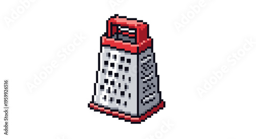 Pixel Art Grater Kitchen Utensil Illustration.