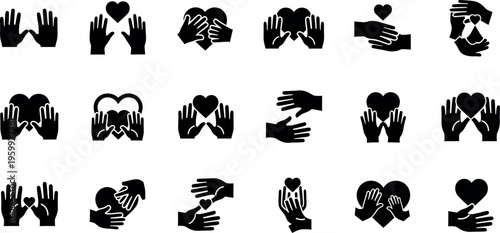 Heartfelt hand gestures a collection of symbolic hand signs and heart related images