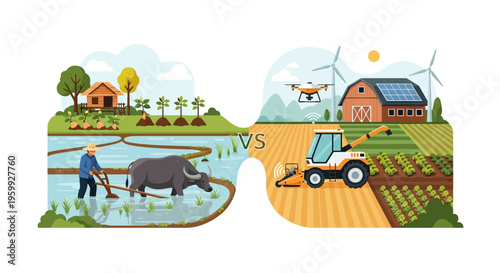 Traditional vs. Smart Agriculture: Old Methods to New Tech, Future of Farming, Sustainable Innovation Comparison