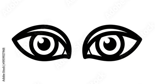 Black and white eye illustration.