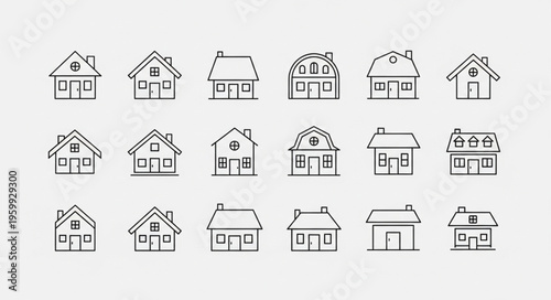 Black and white house icons.