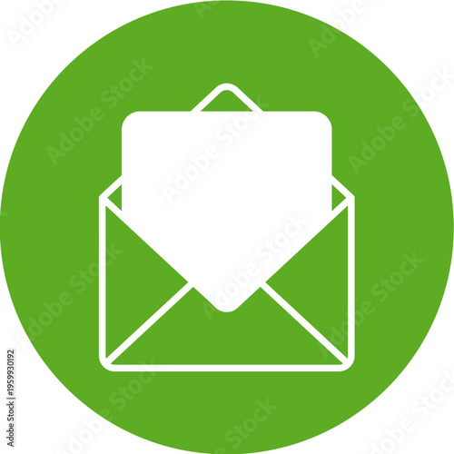 mail icon on green background