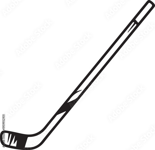 Canvas Print Black and white hockey stick icon isolated on white background vector illustrati