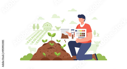 Agricultural Scientist Performing Soil Analysis for Sustainable Crop Growth and Farm Development