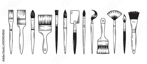 Watercolor brush set and brush types