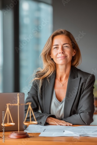 Wallpaper Mural Female diversity. Human rights, equal opportunity concept. A professional portrait of a woman seated at a wooden desk in an office. She wears a dark blazer and a lightcolored blouse. Her long. Torontodigital.ca