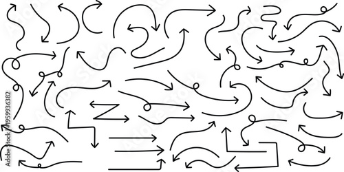 Hand drawn arrow vector graphics customizable illustrations for creative projects