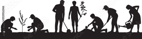 Students learning plant care in a school garden activity