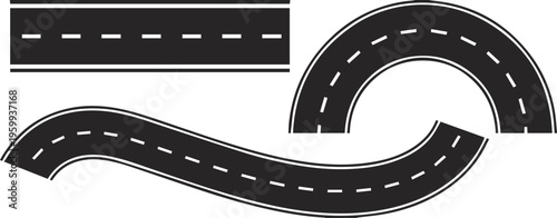 Lane markings and road edge lines set