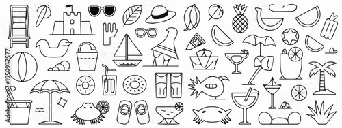 Beach fruit and drink pattern