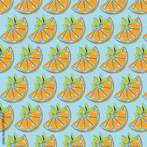 Orange pattern fruit pattern background . Vector seamless texture.