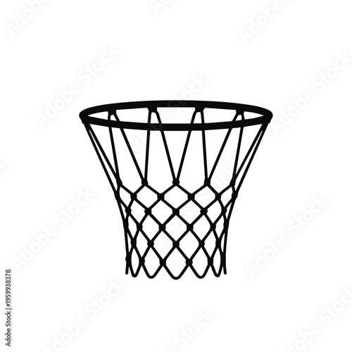 Basketball rim and backboard perspective shot